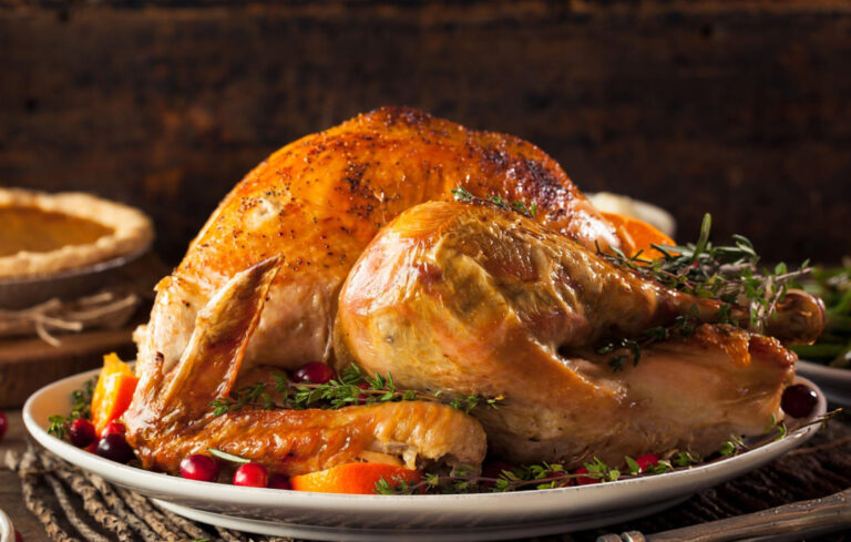 Roast Turkey with Stuffing and Vegetables Recipe