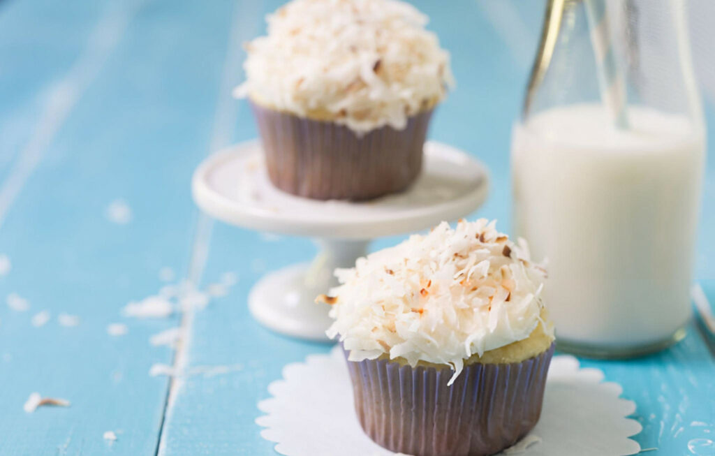 Almond Cupcakes with Coconut Buttercream Frosting Recipe