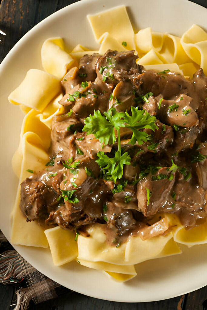 Beef Stroganoff with Egg Noodles Recipe