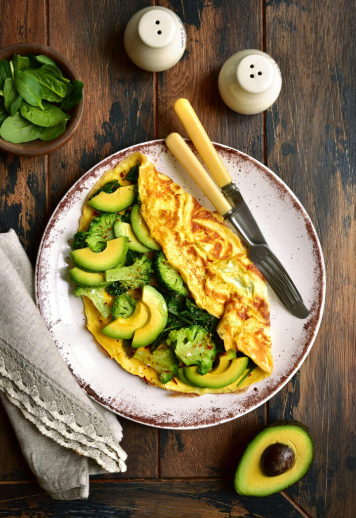 Omelette Stuffed with Green Vegetables Recipe