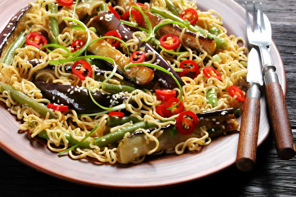 Eggplant and Noodle Salad Recipe