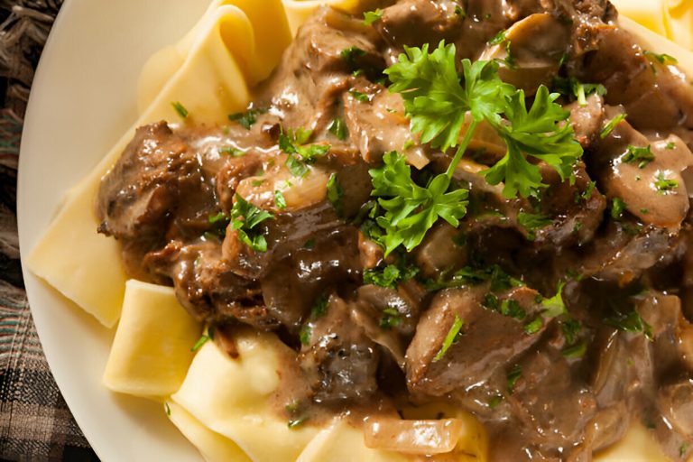 Beef Stroganoff with Egg Noodles Recipe