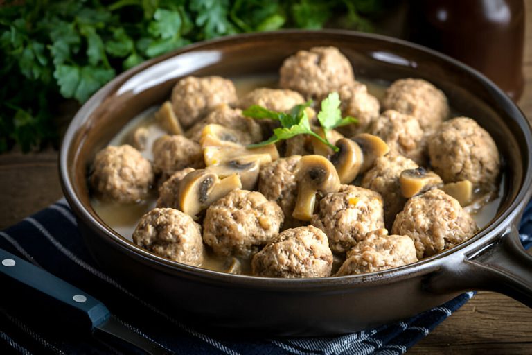 Creamy Swedish Meatballs with Mushrooms Recipe