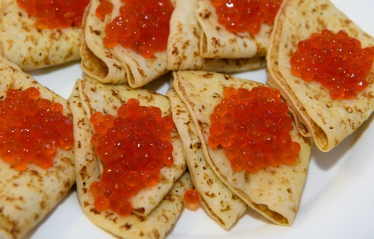 Pancakes with Salmon Caviar Recipe