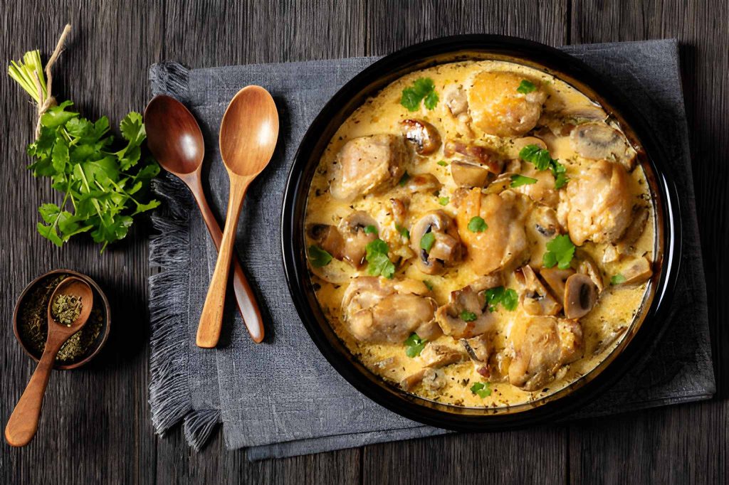 Chicken Thighs With Creamy Mushroom Garlic Sauce Recipe